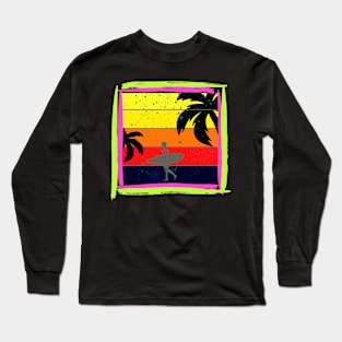 Surfer On The Beach Long Sleeve T-Shirt